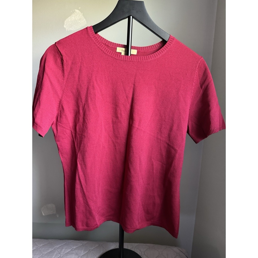 Bechamel Womens Medium‎ Dusty Pink Fine Knit Short Sleeve Crewneck Top NWOT